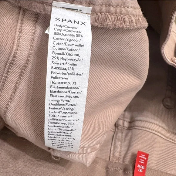 NWT Spanx 6” Stretch Twill Shorts Pull On Mauve Pink Size 1X